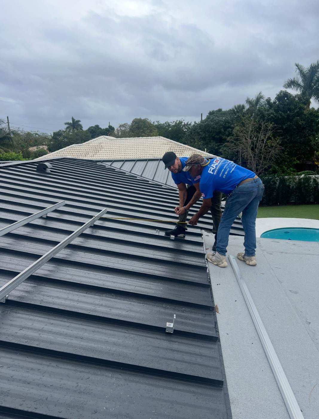 Palma High-Grade metal roof installation crew — real project photo